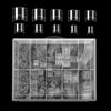 KINBOM 500pcs Clear Nail Tips Short Acrylic Fake Nails with Case Square Half Cover French Fake False Nails for Nail DIY Decoration at Home and Salon