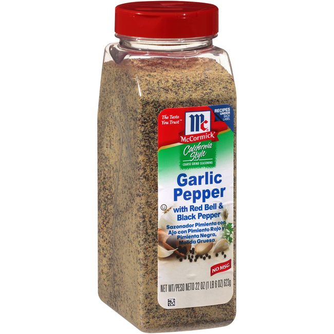 McCormick California Style Garlic Pepper, Fresh Black Pepper Seasoning, 22 oz