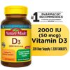 Nature Made Vitamin D3 2,000 iU (50 mcg) Value Size 220 Tablets Bone 01/26