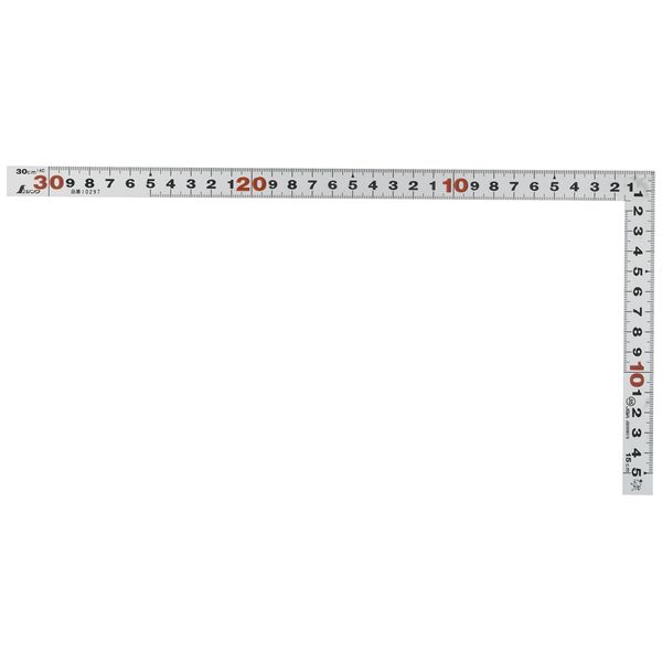 Shinwa Sokutei Measuring Square, Flat, Silver, Same Scale on Front and Back, 10297