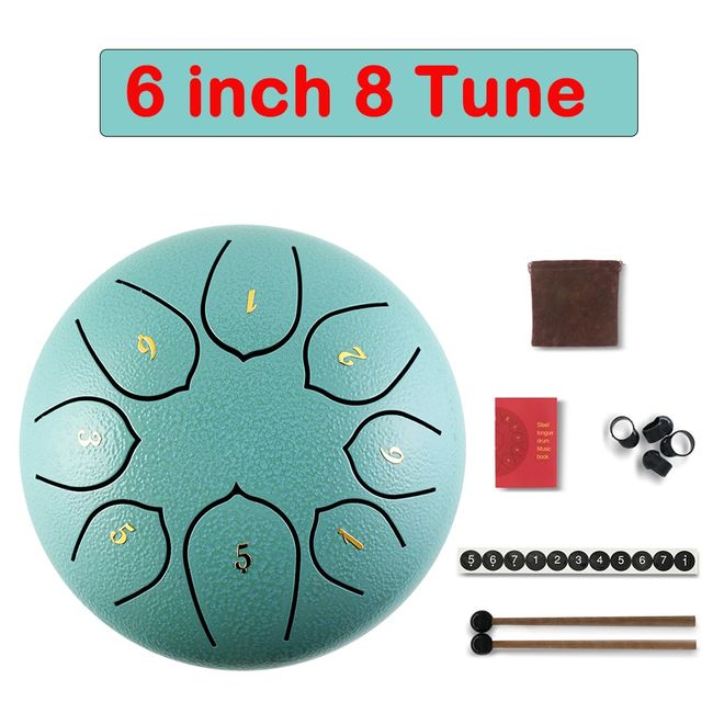 6/8 inch 11-Tone Steel Tongue Drum Hand Pan Drums with Drumsticks  Percussion Instruments Musical Instruments Music Drum Set