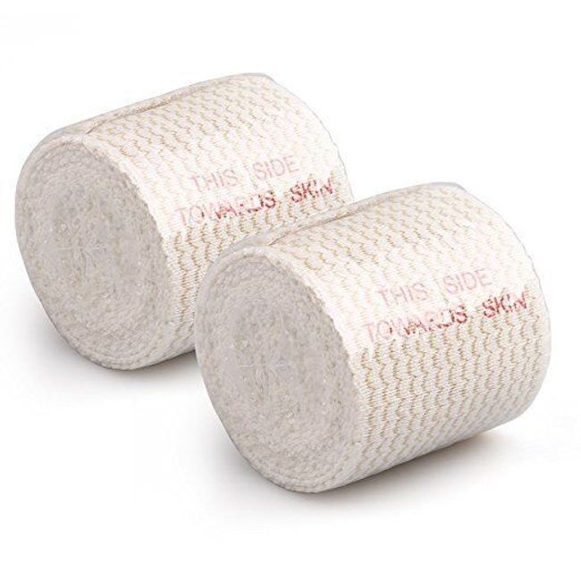 2 Packs 2'' Cotton Elastic Bandage Compression Wrap Hook-and-Loop Tape Gauze