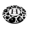 Monogram Letter H Initial Black Grey Leopard Print PopSockets Swappable PopGrip