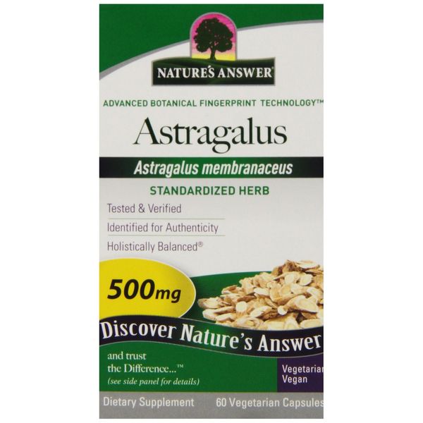 Nature's Answer Astragalus Root Vegetarian Capsules, 60-Count