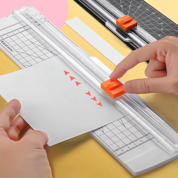 Ignitionix Mini Paper Cutter for A4 and A5 Stationery, Copy Paper, Cardboard, Business Cards, Laminating Film, Cover, Multifunctional, Lightweight, Convenient to Carry (White)