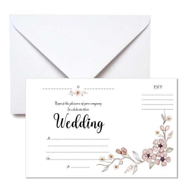 Pack of 10 Wedding/Evening Invitations (PASTEL 3)