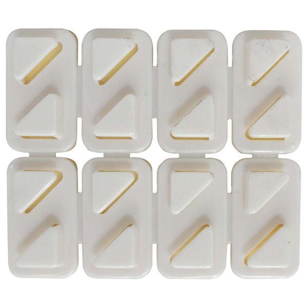 FIXON 8 Piece Small Cord Holders Set | Adhesive Backing | Triangular Hook Design | Wire Management & Organization | White/Off-White | Versatile Usage