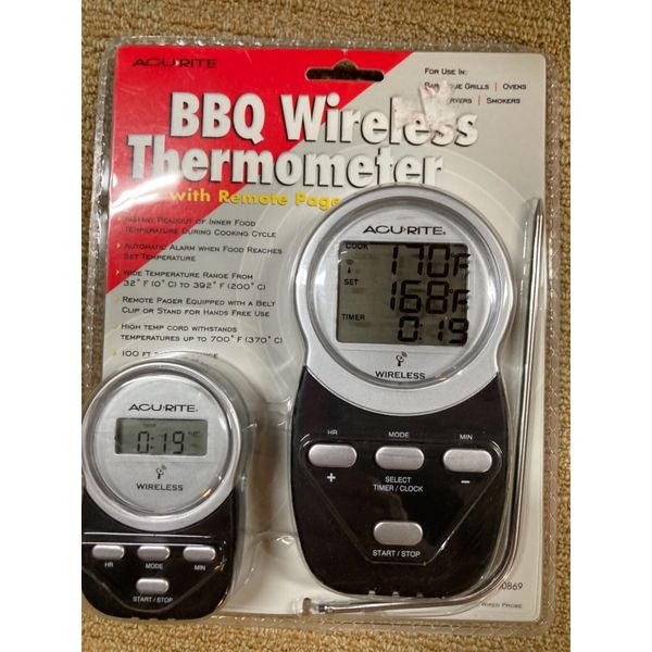 Acurite Digital Cooking and Barbeque Thermometer With Wireless Remote Pager New
