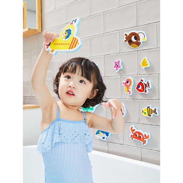 [Guaranteed Arrival] My Little Tiger Bath Play Sticker Sea Animal 30PCS Bath Toy Water Play