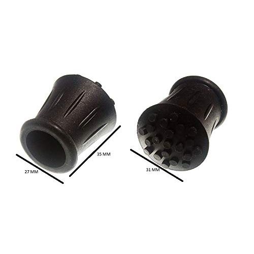 100 X Black Rubber Walking Stick Crutch Ferrules - 3/4 Inch (19mm) ID