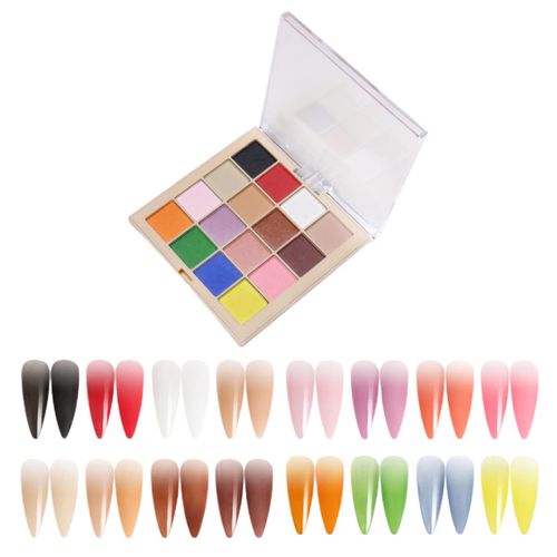 Nail Powder Mirror Powder Aurora Powder 16 Colors Pigment Solid Gradient Nail Powder Nail Decoration Aurora Powder Nail Powder Symphony Shell Nail Powder for Resin Mirror Powder (B)