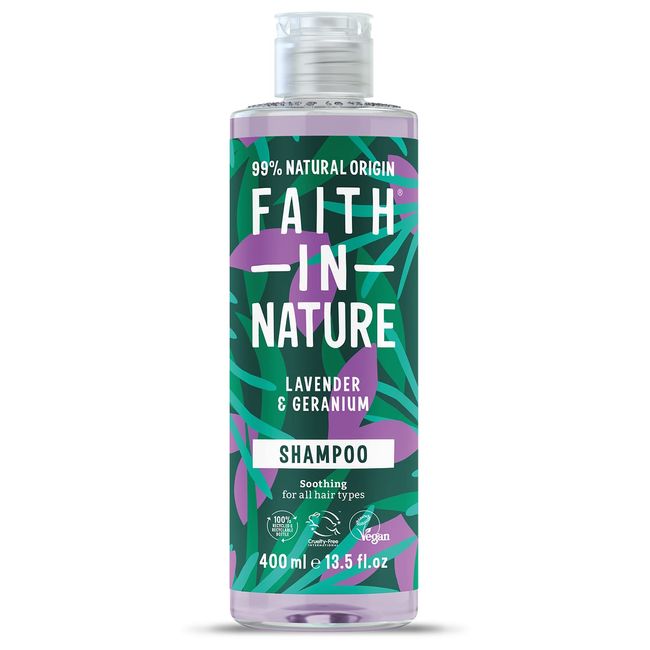 Faith in Nature Shampoo for Normal to Dry Hair Lavender Geranium 13 5 fl oz 400 ml