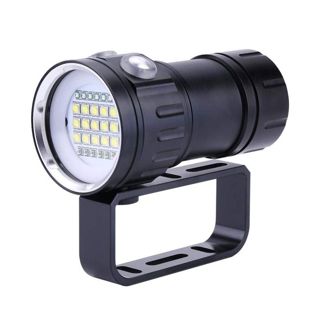 LED Diving Flashlight, IPX8, Underwater Filling Light, Waterproof Flashlight, LED Underwater Light, Adjustable Brightness, Made of Aluminum Alloy Material, Abrasion Resistant, Durable, 18,000 lm Brightness, Submersible 80 Meters, 120° Wide Beam Angle