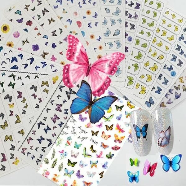 Butterfly Sticker Butterfly Nail Butterfly Decal Gem Gem Nail Sticker (WB8DB57)