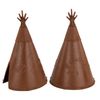 BMC Classic Plains Indian Teepees - Brown 3pc Western Plastic Playset Accessories