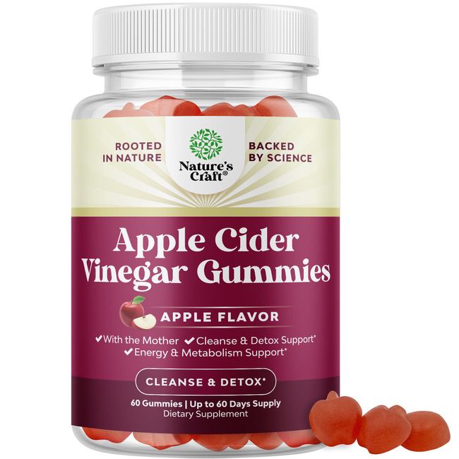 Apple Cider Vinegar ACV Gummies with the Mother Gut Health & Natural Energy