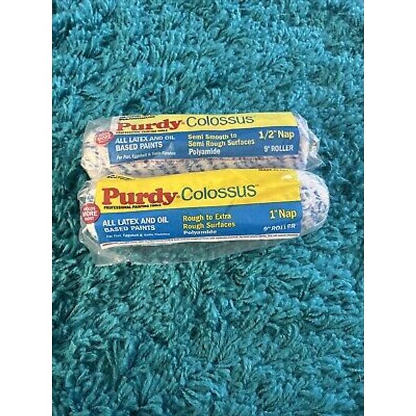 Purdy Colossus Polyamide Fabric 9 in.   W X 1/2” & 1”Paint Roller Cover 2pk