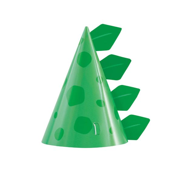 Dino-Riffic Blue & Green Party Hats (20cm x 27cm) - Fun & Vibrant Dinosaur-Themed Celebration Accessory for Kids - 8ct