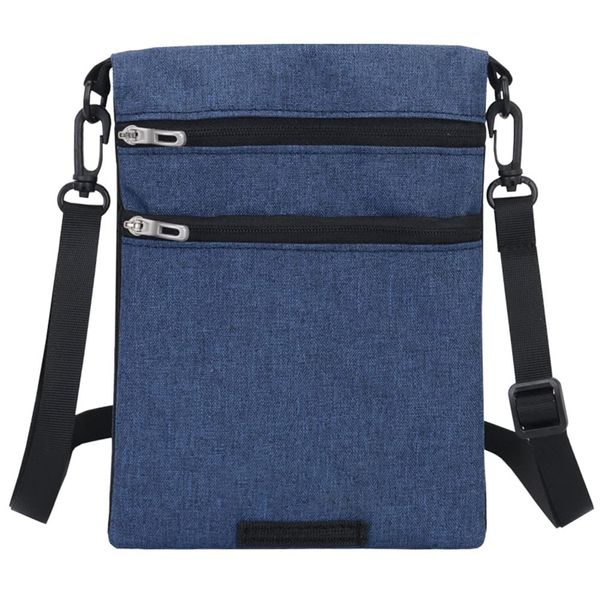 ihreesy Brustbeutel Herren und Damen,Klein Flach Brusttasche Reise Nacken Geldbörse wasserdichte Reisetasche Halstasche Große Kapazität Umhängetasche für Reisedokument Handy Reisepass,Dunkelblau