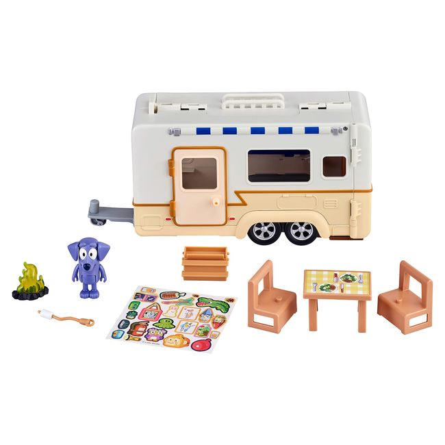 Bluey Caravan Adventure Playset, with 2.5" Jean Luc Figure