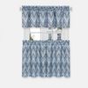 Ergode Avery Chevron Printed Tier and Valance Set - 58x24 - Easy Care Polyester - Enhance Window Décor