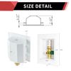EFIELD1/2"PushFit Inlet IceMaker Outlet Box,With Stainless Steel Hammer Arrestor