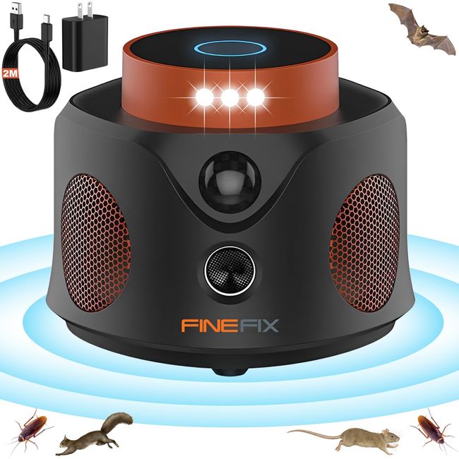 FINEFIX Mice Repellent Indoor 2024 UPGRADED Rodent Repellent Ultrasonic plug in Ultrasonic Mouse Repellent Ultrasonic plug in Bat Repellent Rat Repellent Ultrasonic Squirrel Repellent indoor Attic etc