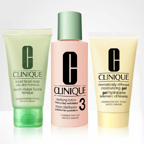 Clinique 3 Step Set, DDML Moisturizing Gel Oily Facial Soap Clarifying Lotion #3