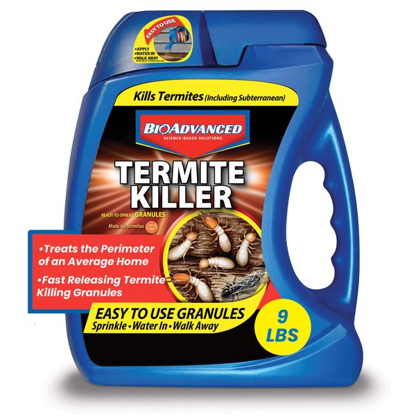 BioAdvanced 700350A Termite Killer Home Perimeter Treatment Ready-to-Spread Granules, 9-Pounds, N.A