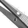 Iris Forceps 4" Serrated Full Curved Surgical Veterinary Instrument German Grade