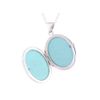 Sterling Silver Filigree Blue Oval Locket with 18" chain Gift Boxed
