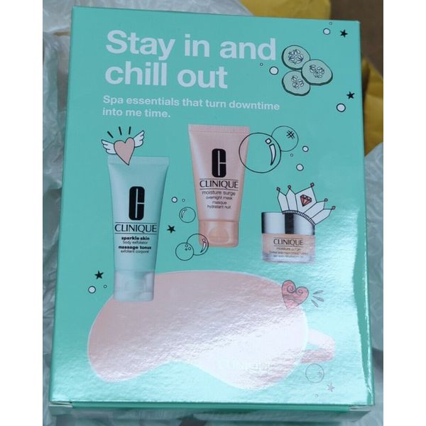 CLINIQUE Stay In and Chill Out 4-pc Set Sleep Mask+Moisture Surge 72h+Overnight