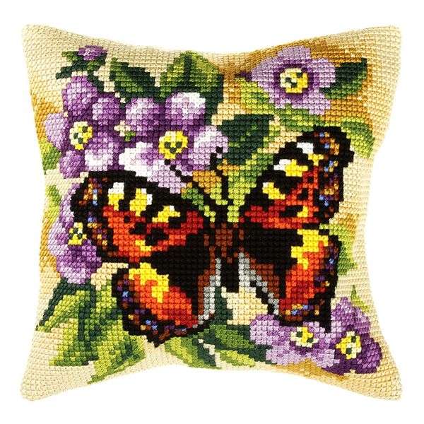 Orchidea Cross Stitch: Cushion Kit, Butterfly, 40 x 40cm
