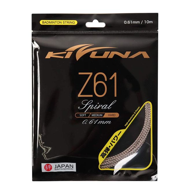 Kizuna Badminton String Z61 Spiral WHT (White/FF/Men's, Lady's, Jr)