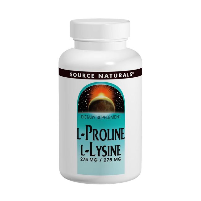 Source Naturals L-Proline L-Lysine 550mg 550 mg 60 Tabs