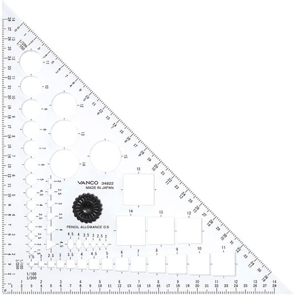 Vanco 34822 Banco Template Triangle Shape, Colorless, 5.9 inches (15 cm)