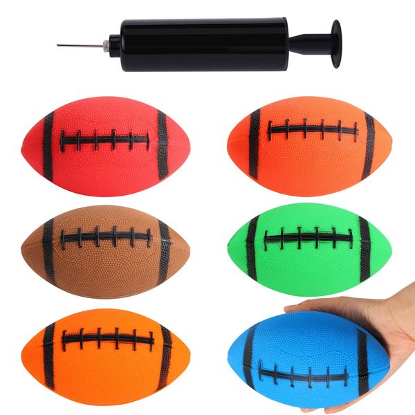 Shindel 6PCS Mini Inflatable Football, 6.3 inch Waterproof Football Toys for Kids Perfect Outdoor and Indoor Games, Football Lovers Gifts, Super Bowl LVII Party Favors