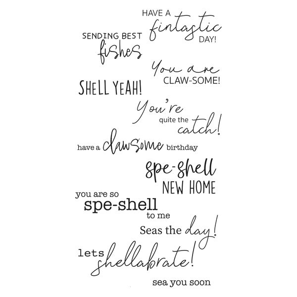 Sizzix Clear Stamps Set Seas The Day, Multicolor, One Size