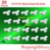 20 pcs  Quick Connect Tee Fitting Connector 1/4-1/4" Water Filter RO Home Office