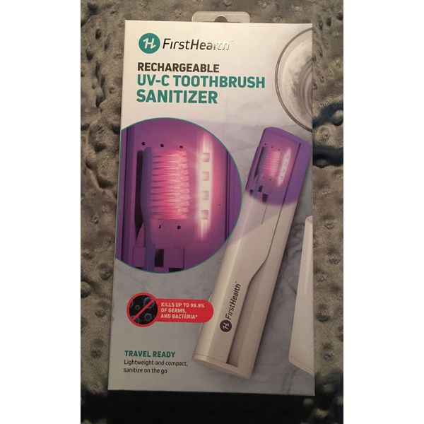 First Health Rechargeable UV-C Toothbrush Sanitizer/Travel Case