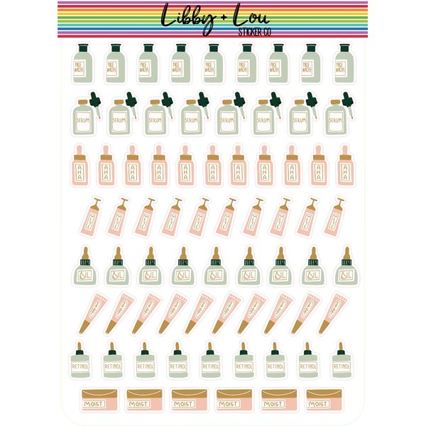 Night Routine Skincare Planner Sticker | Libby and Lou Sticker Co