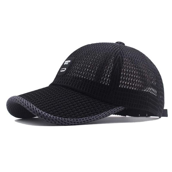 RUICHENG Mesh Cap Basecap Herren Sommer Baseballcap Sports Kappe Schirmmütze (Schwarz)