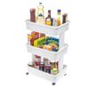 3-Tier Rolling Laundry Cart Plastic Multi-Purpose Storage Organizer Home Office