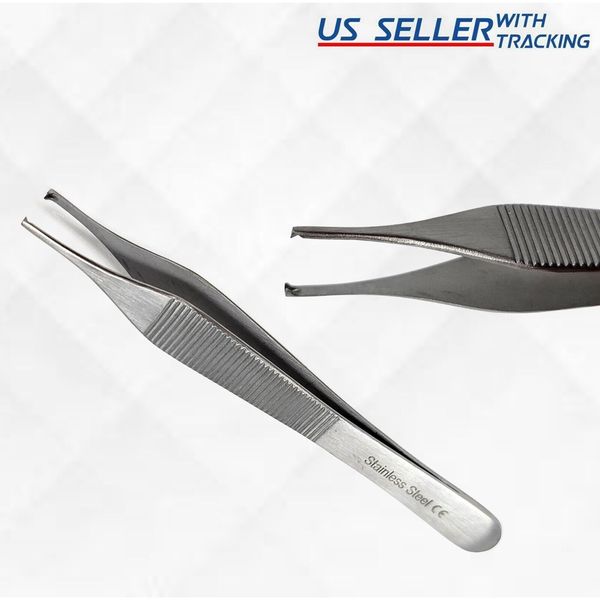 Dental Adson Kocher Tweezer 12cm 1x2 Rat Tooth Dressing Forcep Pliers Instrument