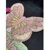 WILD BLOSSOM BEADED TABLE RUNNER 13" X 36" Pastel Butterflies