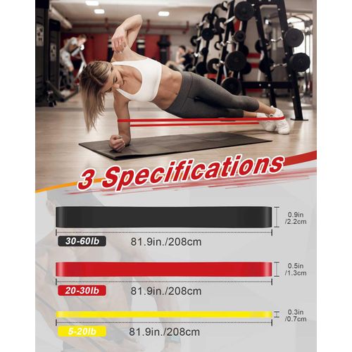 Rantizon Resistance Bands long resistance band [Set of 3] for Men Women with 3 Different Resistance Levels Gym Bands Resistance for Exercise Training Yoga Fitness Band for Chest Expanding Arm Leg