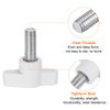 sourcing map 10pcs Wing Knobs M8 x 20mm Male Thread Plastic Tee Stud Knobs T Threaded Handles Hand Clamping Tightening Thumb Screws Thumbscrew, White