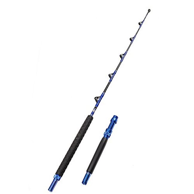 Fiblink Saltwater Offshore Heavy Trolling Fishing Rod Big Game Conventional  Boat Fishing Roller Rod Pole with All Roller Guides (Heavy Power, 5-Feet