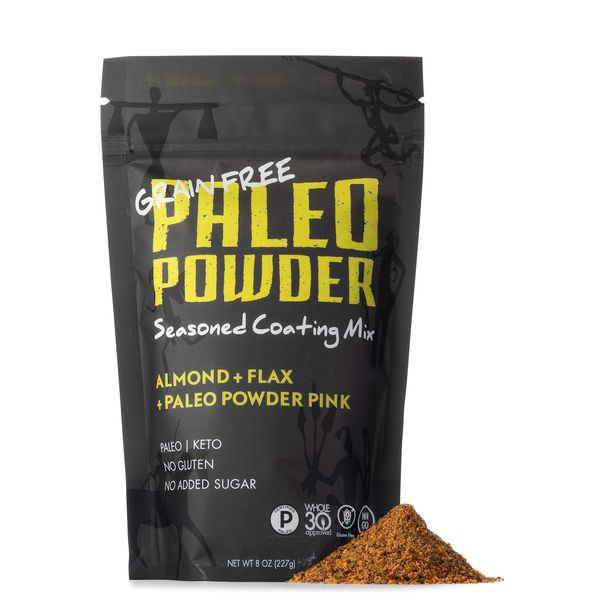 Paleo Powder Seasoned Breading Mix | Almond, Flax with Paleo Powder Pink Himalayan Salt Breadless Breading | Paleo and Keto Friendly, Whole30, Grain Free, Non-GMO, Gluten Free, No Added Sugar