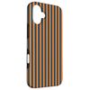 Modern Dark Blue and Orange Stripes Vertical Lines Pattern Case for iPhone 16 Plus